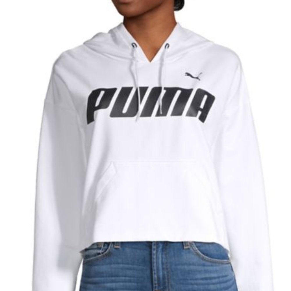 New PUMA Logo Cropped Hoodie